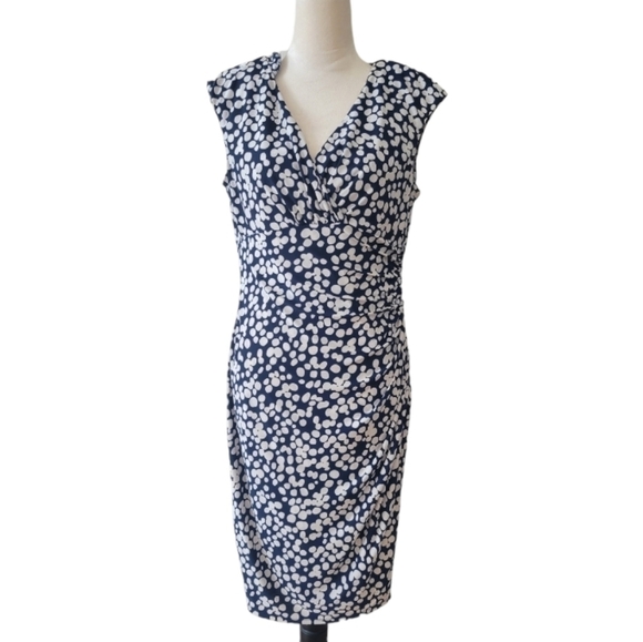 Lauren by Ralph Lauren Dark Blue Sleeveless Jersey Knit Dress Size 12 - Picture 1 of 3